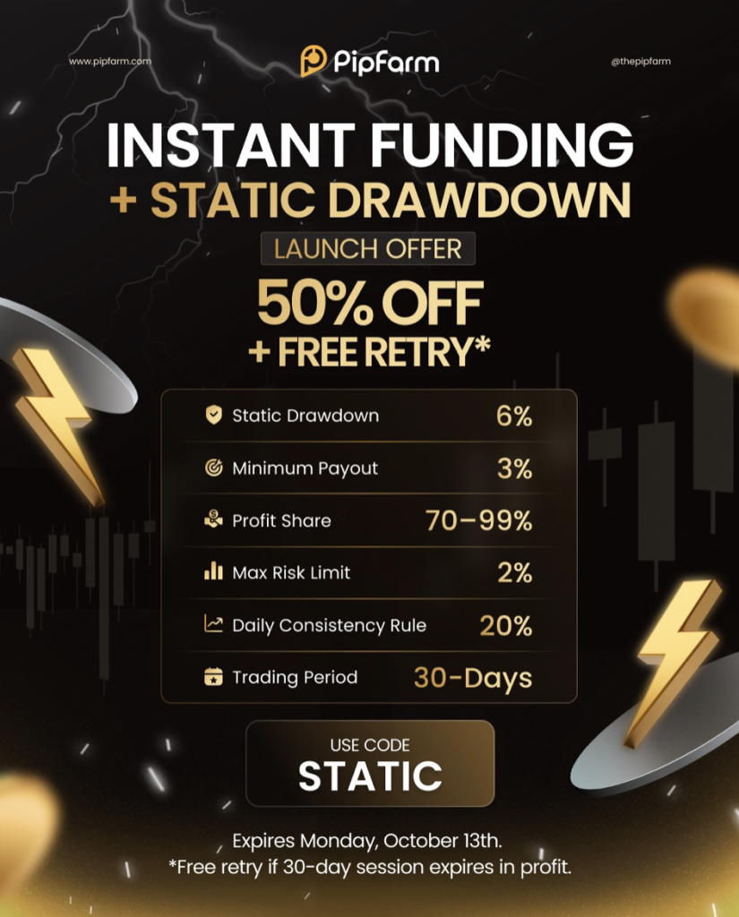 PipFarm Launches Instant Funding with Static Max Loss